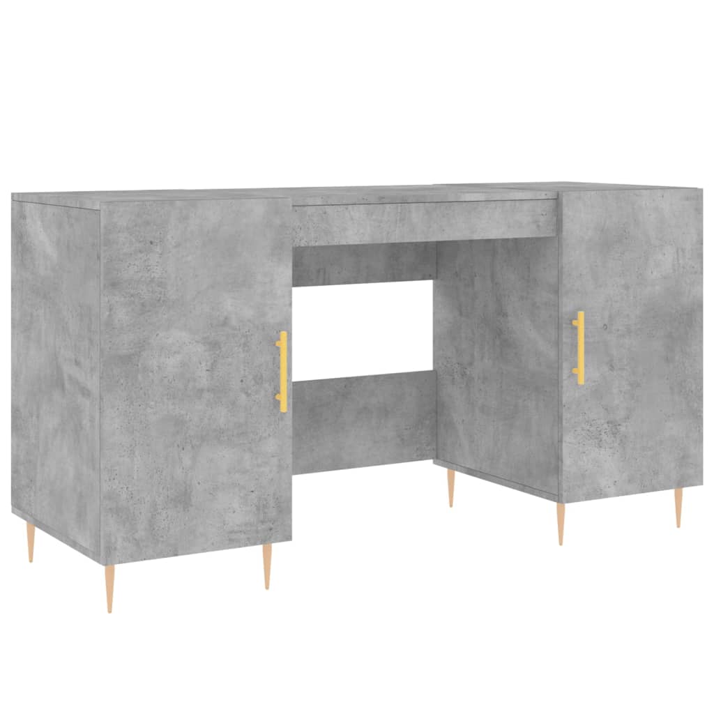 Secretária escrivaninha de computador - 140x50x75 cm derivados de madeira cinza cimento