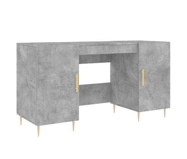 Secretária escrivaninha de computador - 140x50x75 cm derivados de madeira cinza cimento