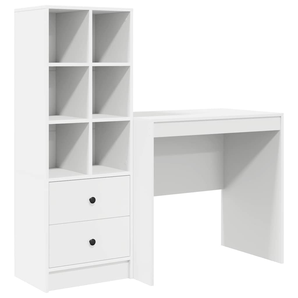 Secretária escrivaninha de computador - com armazenamento com gaveta 2 pcs branco 80 x 50 x 76 cm
