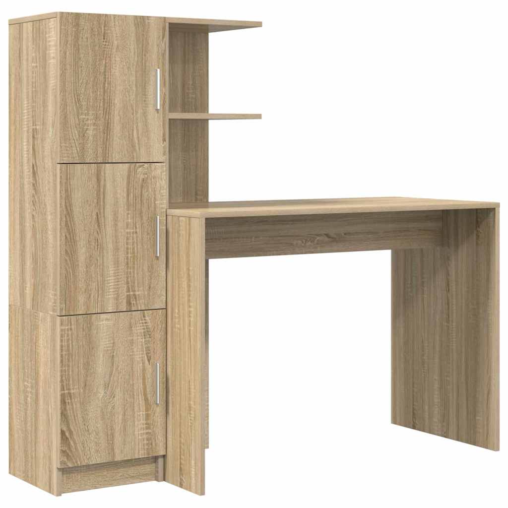 Secretária escrivaninha de computador - com armazenamento 2 pcs carvalho sonoma 102 x 50 x 124 cm