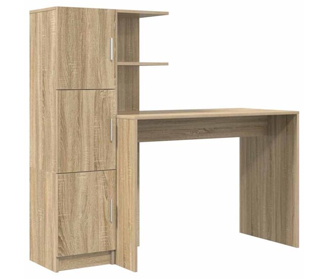 Secretária escrivaninha de computador - com armazenamento 2 pcs carvalho sonoma 102 x 50 x 124 cm