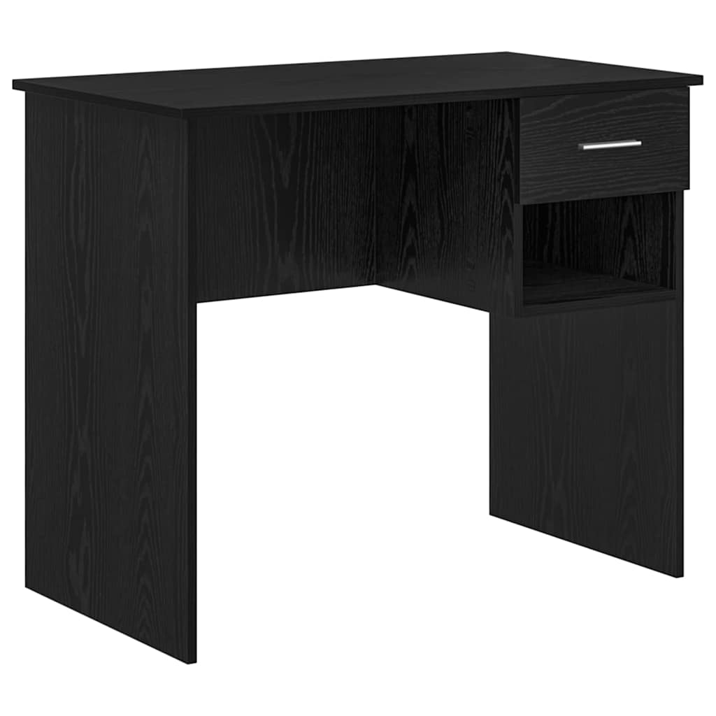 Secretária escrivaninha de computador - carvalho preto 90 x 49.5 x 75 cm madeira processada