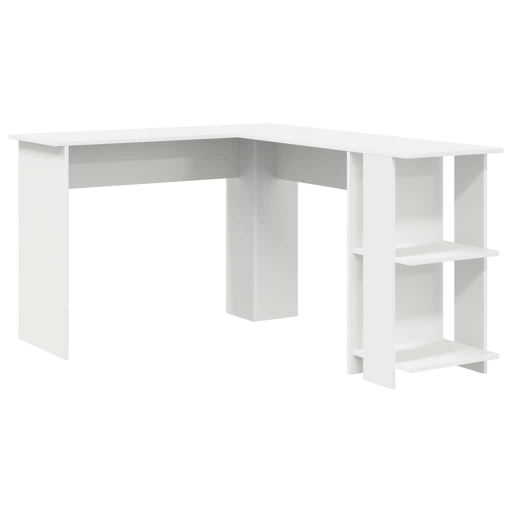 Mesa de canto - secretária com armazenamento branco 140 x 113,5 x 75 cm
