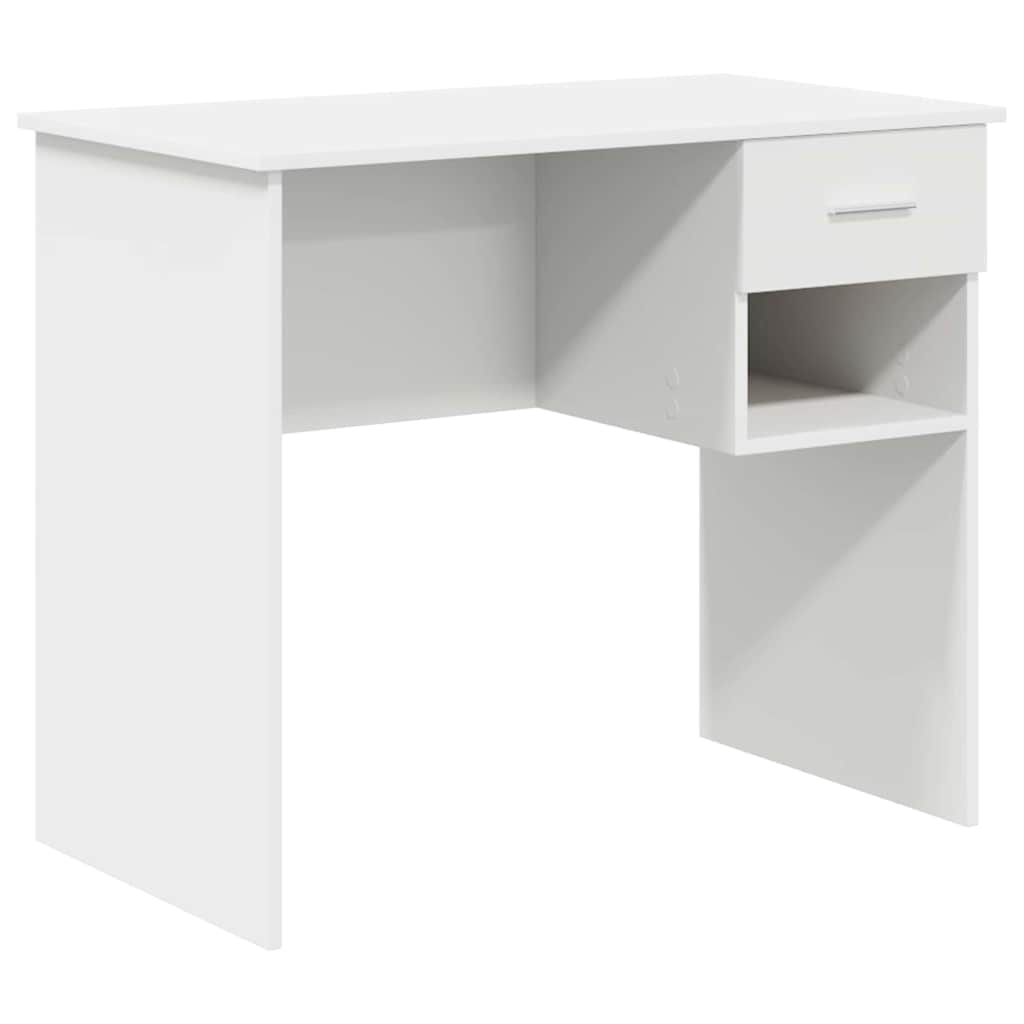 Secretária escrivaninha de computador - com gaveta branco 90 x 49.5 x 75 cm madeira processada