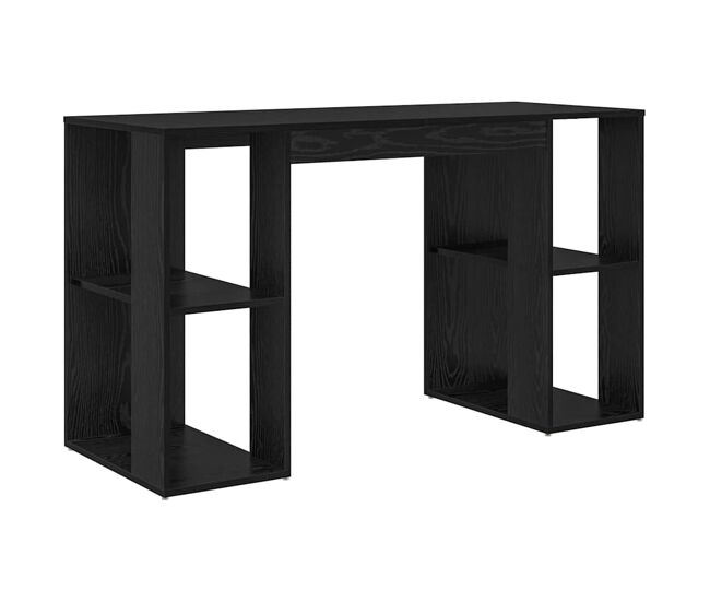 Secretária escrivaninha de computador - com armazenamento carvalho preto 130 x 50,5 x 75 cm
