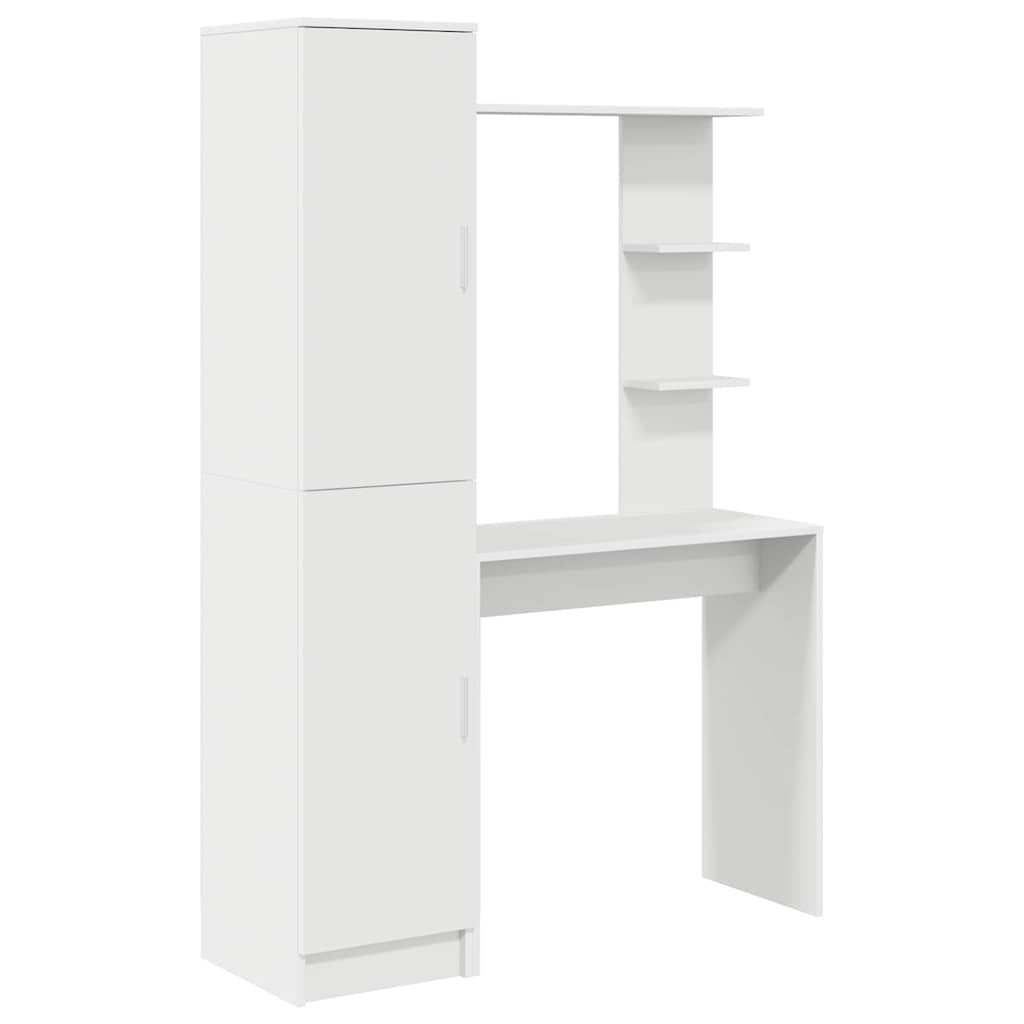 Secretária escrivaninha de computador - com armazenamento 2 pcs branco 78.5 x 37 x 154.5 cm