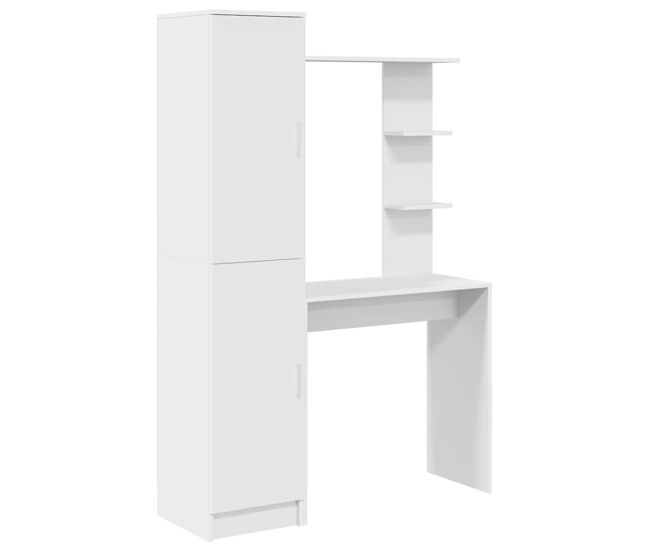 Secretária escrivaninha de computador - com armazenamento 2 pcs branco 78.5 x 37 x 154.5 cm