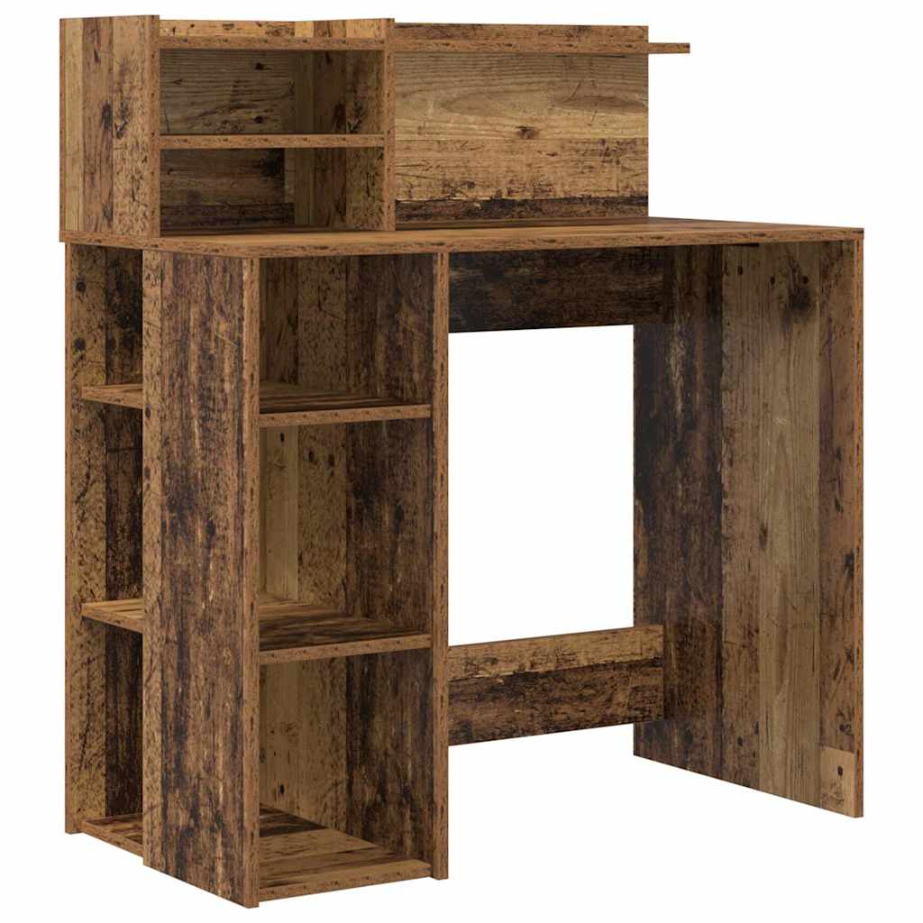 Secretária escrivaninha de computador - com armazenamento madeira antiga 90 x 48 x 101,5 cm