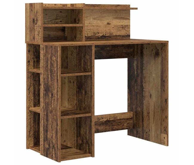 Secretária escrivaninha de computador - com armazenamento madeira antiga 90 x 48 x 101,5 cm