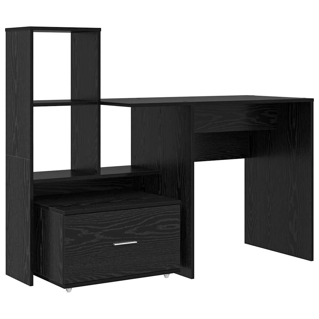 Secretária escrivaninha de computador - carvalho preto 131.5 x 50 x 106.5 cm madeira processada