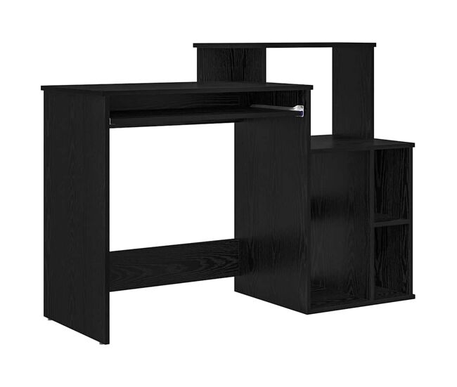 Secretária escrivaninha de computador - com armazenamento carvalho preto 120.5 x 44 x 88.5 cm