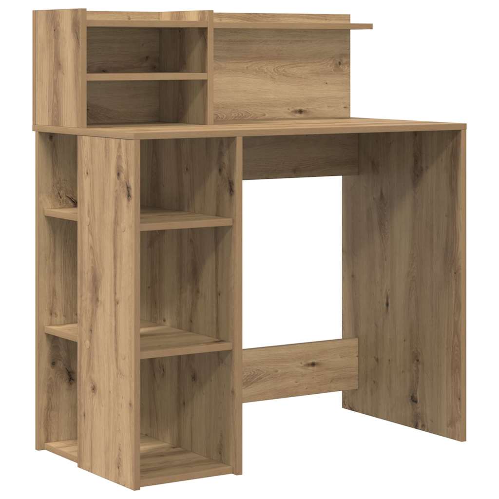 Secretária escrivaninha de computador - com armazenamento carvalho artisiano 90 x 48 x 101,5 cm