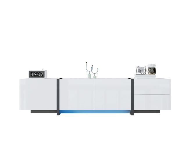 Móvel de tv 170cm de painel de partículas com 4 portas e 1 gaveta,branco