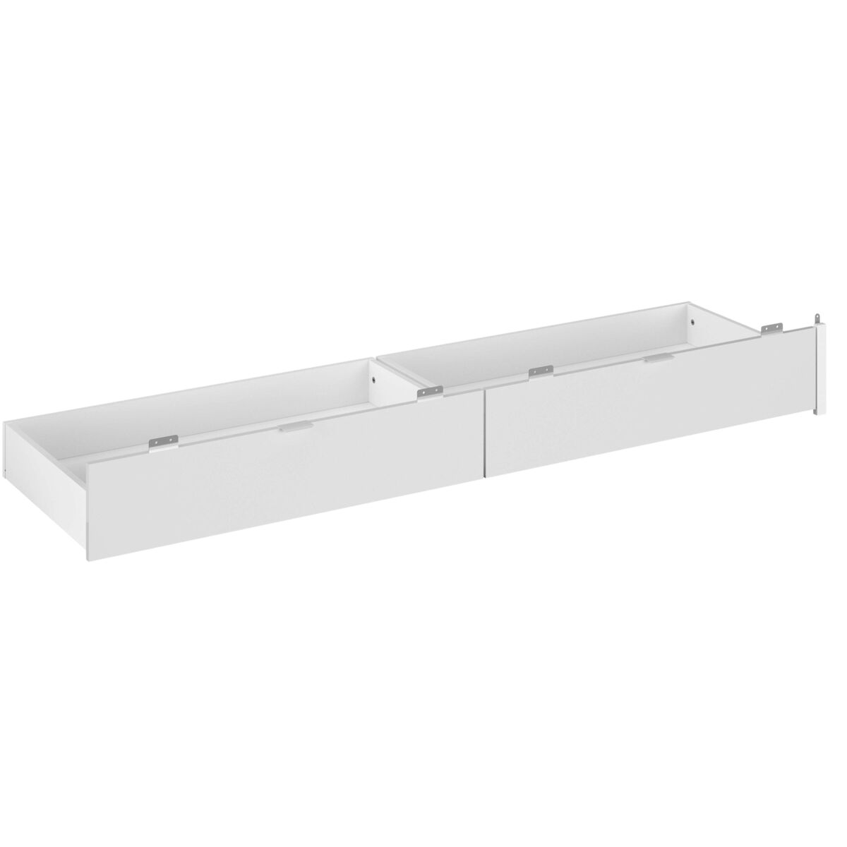 Gavetas inferiores para cama john em branco brilhante 190-200x22x50 cm