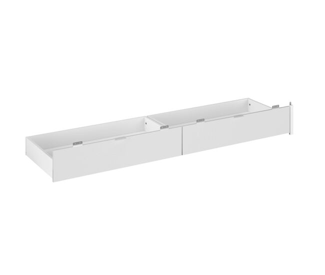 Gavetas inferiores para cama john em branco brilhante 190-200x22x50 cm