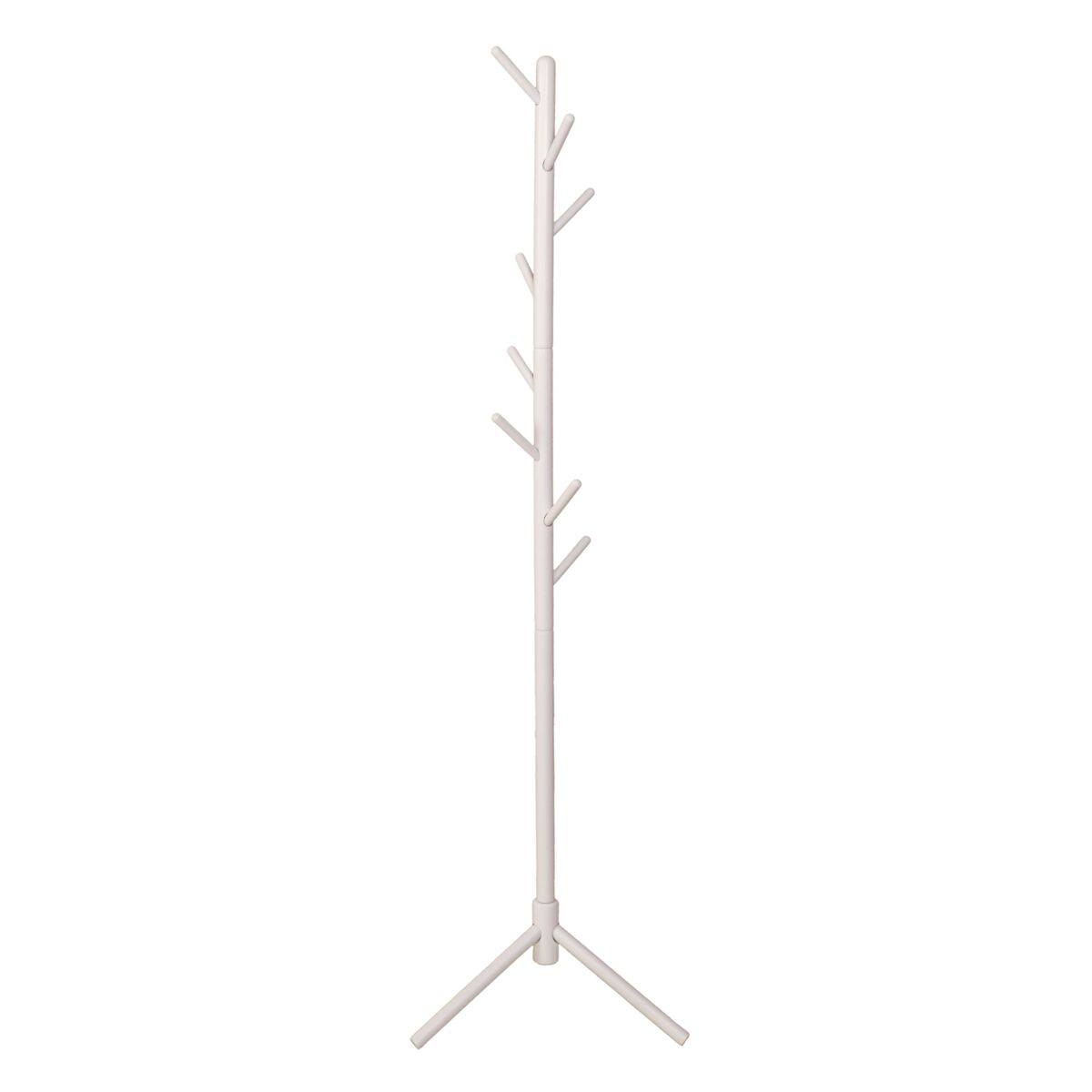 Cabide independente reki com 8 cabides, móvel de entrada em madeira de faia, fácil montagem, branco, 44 x 172 x 44 cm