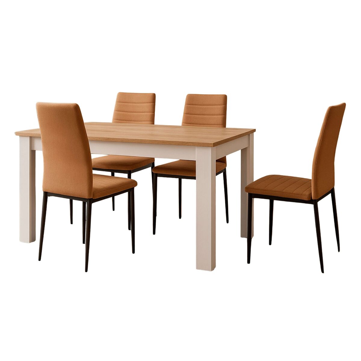 Pacote de mesa de jantar extensível com 4 cadeiras Avat