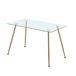 Pacote de móveis para sala de jantar Brea com mesa de vidro e 4 cadeiras Pacote de móveis para sala de jantar Brea com mesa de vidro e 4 cadeiras Bege