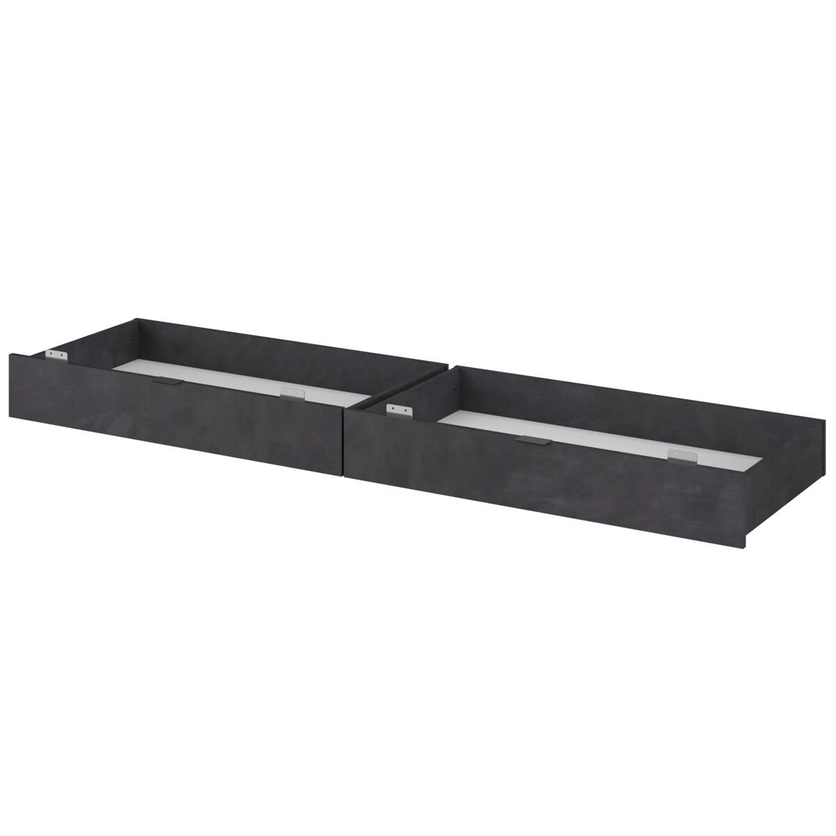 Cama de casal ottawa com gavetas inferiores em preto vapor