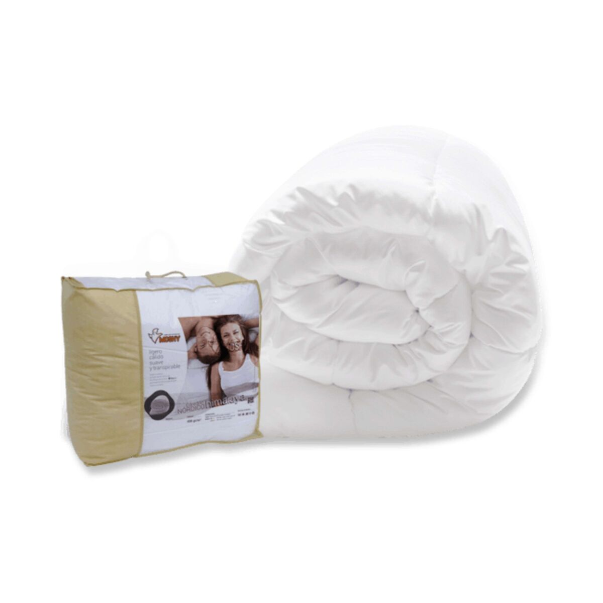 Edredom nórdico himalaya 400g branco 150x220 para cama de solteiro 90cm respirável macio