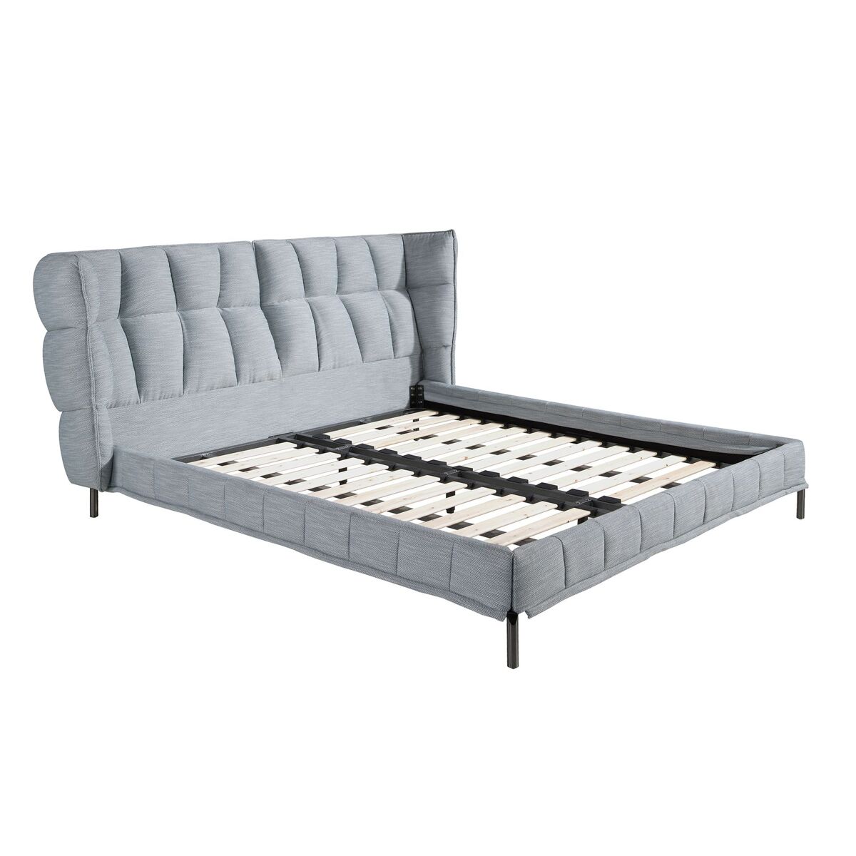 Cama em tecido cinzento-azulado claro modelo 7211 angel cerdá