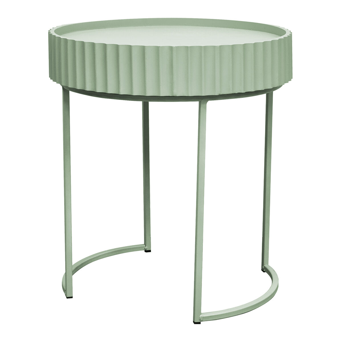 Mesa de apoio rill redonda 46xø40 cm verde menta [en.casa]
