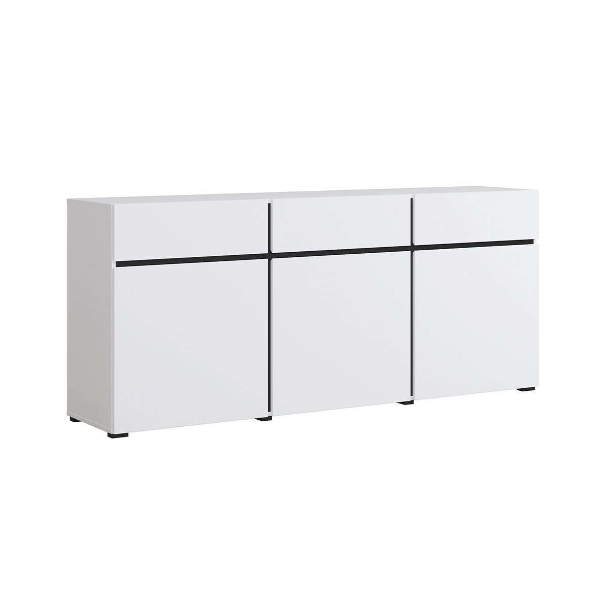 Aparador 3 portas 3 gavetas lilia branco
