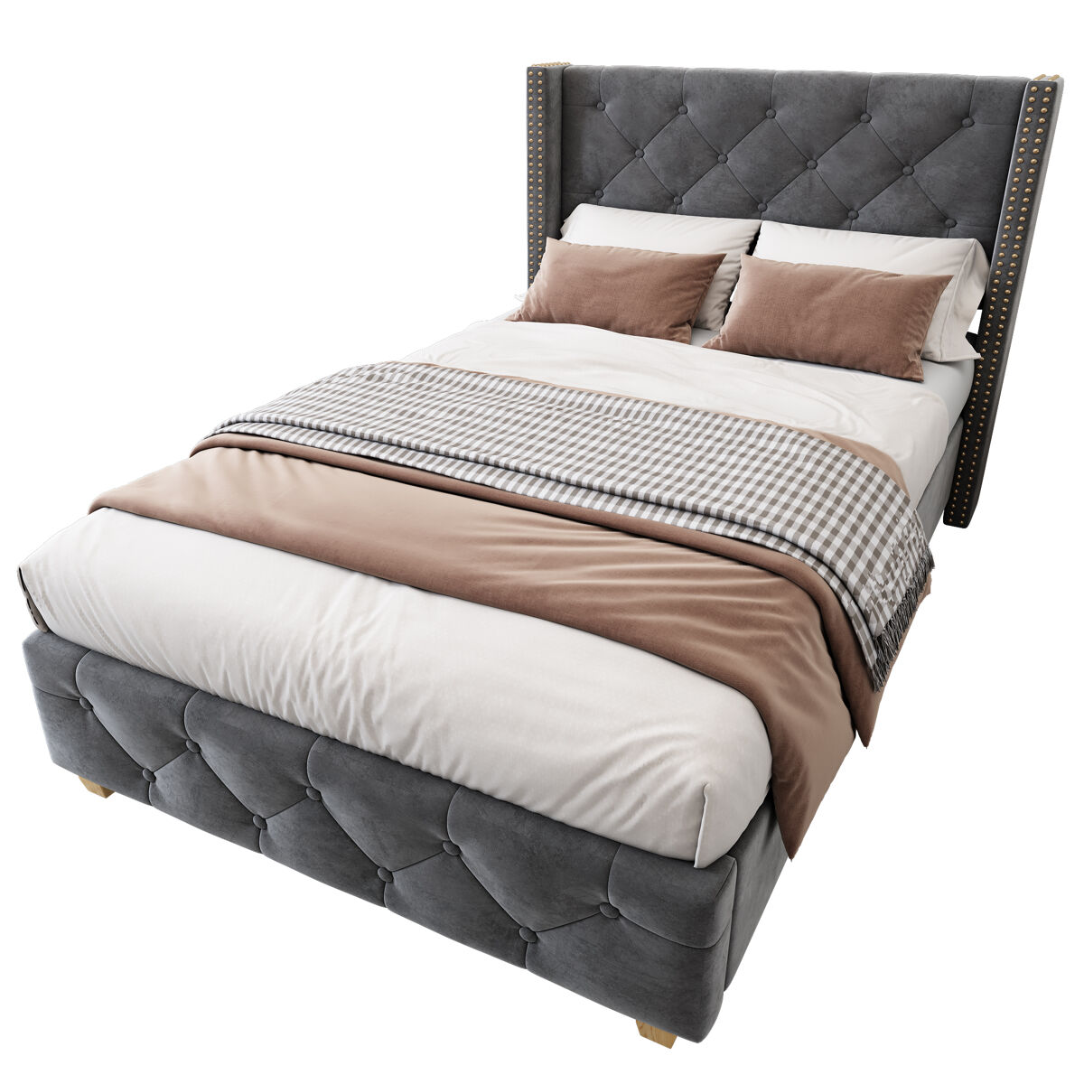 Camas individuais 100x205 Cinza