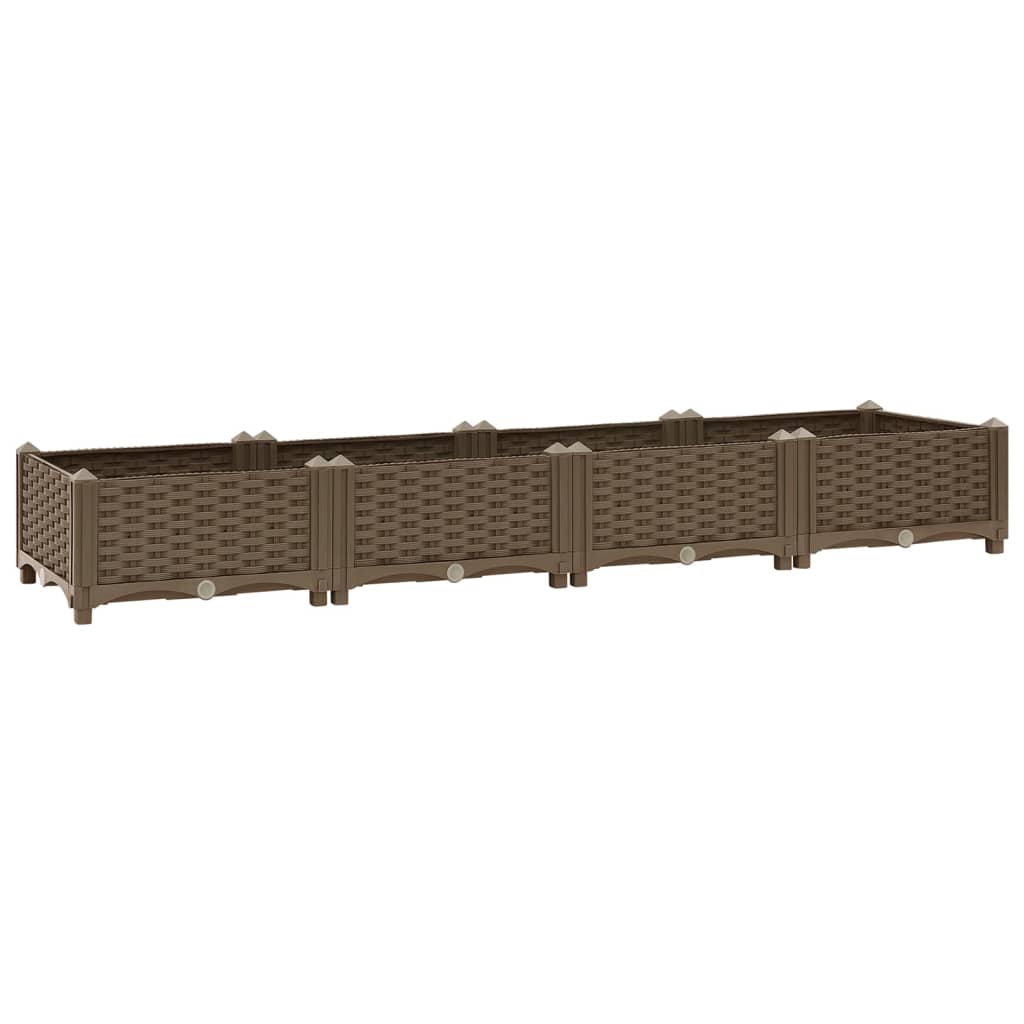 Plantador de canteiro elevado plantas flores jardim 160 x 40 x 23 cm polipropileno marrom 02_0000916