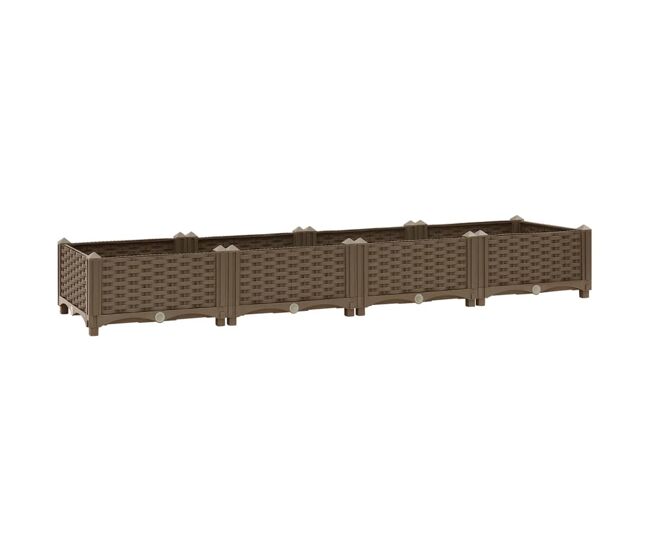 Plantador de canteiro elevado plantas flores jardim 160 x 40 x 23 cm polipropileno marrom 02_0000916
