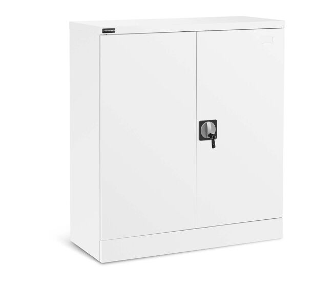 Armário de escritório com fechadura 40 x 915 x 102 cm aço branco 14_0006029