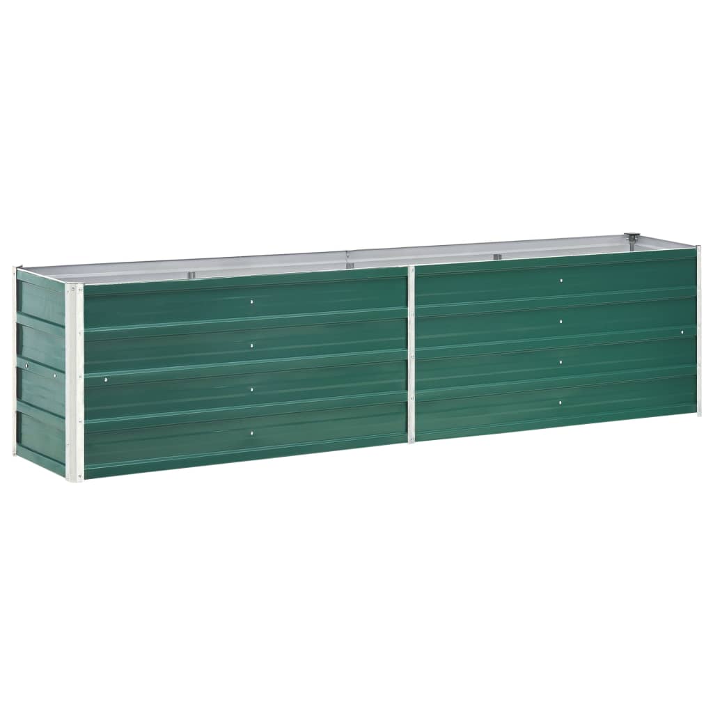 Plantador de cama elevada plantas flores jardim aço galvanizado 240 x 40 x 45 cm verde 02_0001098
