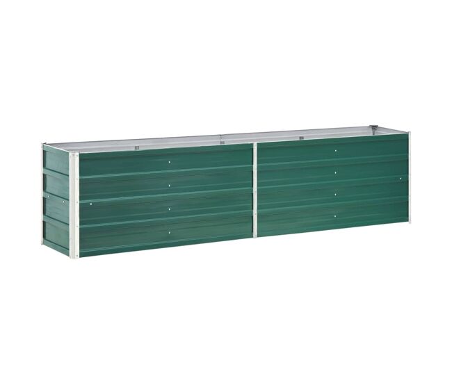 Plantador de cama elevada plantas flores jardim aço galvanizado 240 x 40 x 45 cm verde 02_0001098