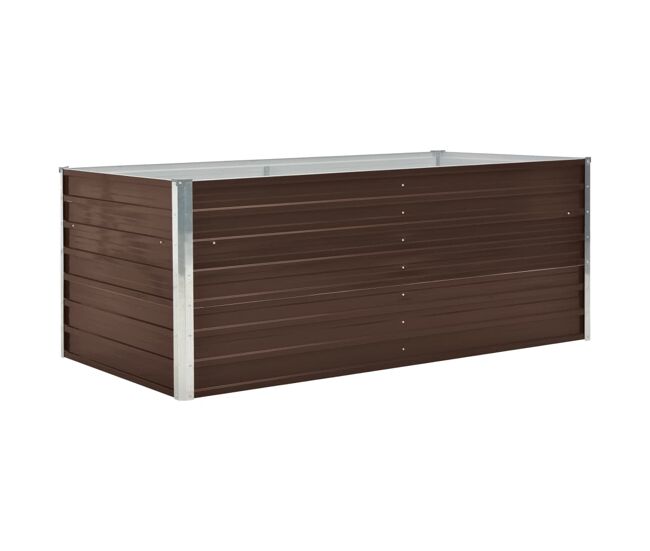 Floreira 160 x 80 x 45 cm aço galvanizado marrom 02_0000794