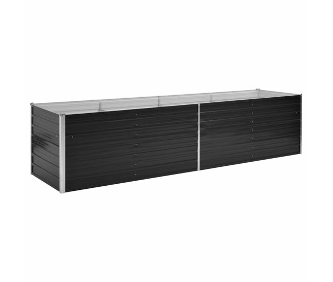 Canteiro elevado plantas flores jardim 320 x 80 x 77 cm aço galvanizado antracite 02_0001146