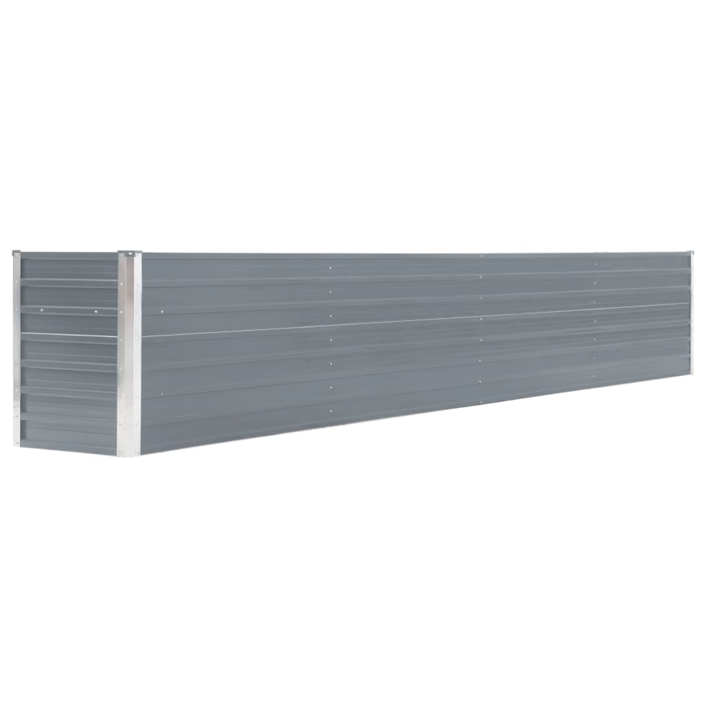 Plantador de canteiro elevado plantas flores jardim aço galvanizado 320 x 40 x 45 cm cinza 02_0001108