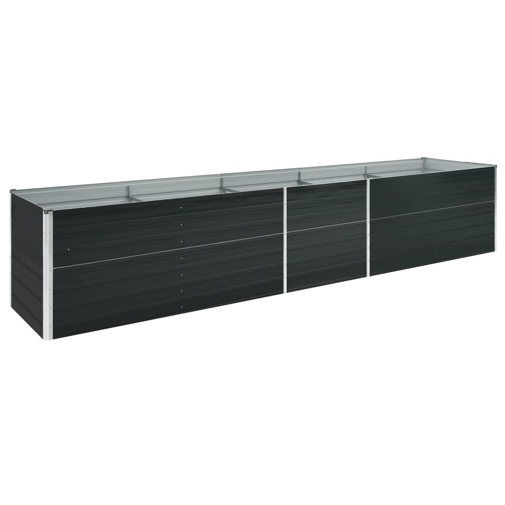 Canteiro elevado plantas flores jardim aço galvanizado 400 x 80 x 77 cm antracite 02_0001119