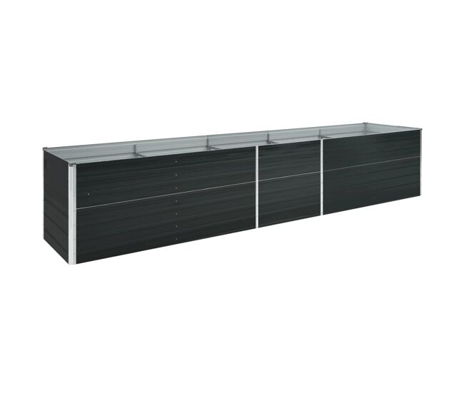 Canteiro elevado plantas flores jardim aço galvanizado 400 x 80 x 77 cm antracite 02_0001119