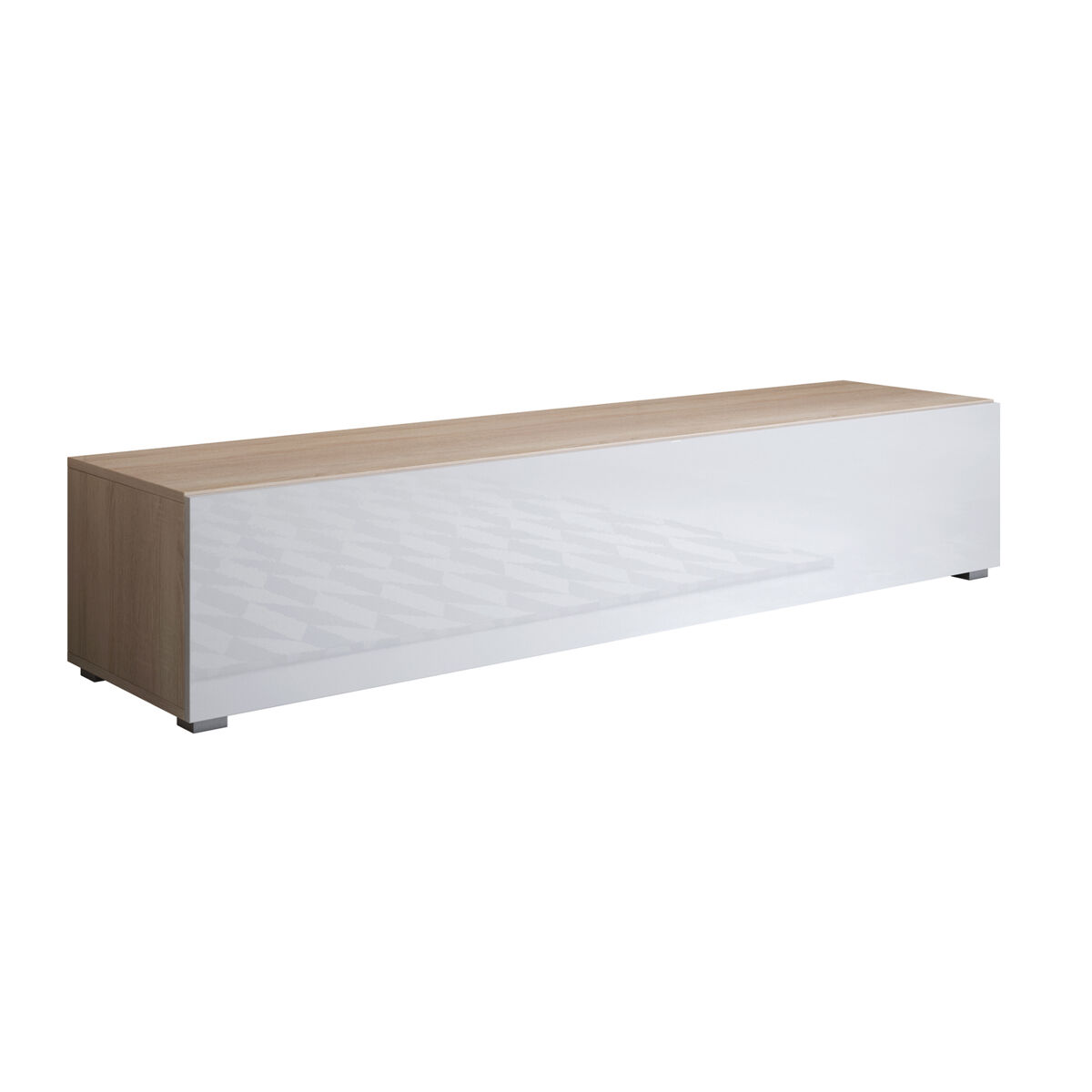 Móvel tv sala de estar e jantar sonoma/branco 160x40x32 1 porta luke h2 muebles bonitos