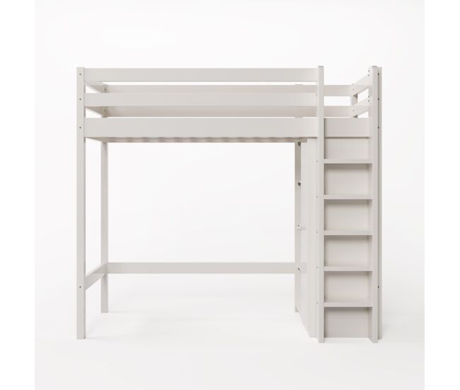 Cama infantil 90x200 cm - cama individual com armário e 6 prateleiras, fácil de montar, material de alta qualidade - branco