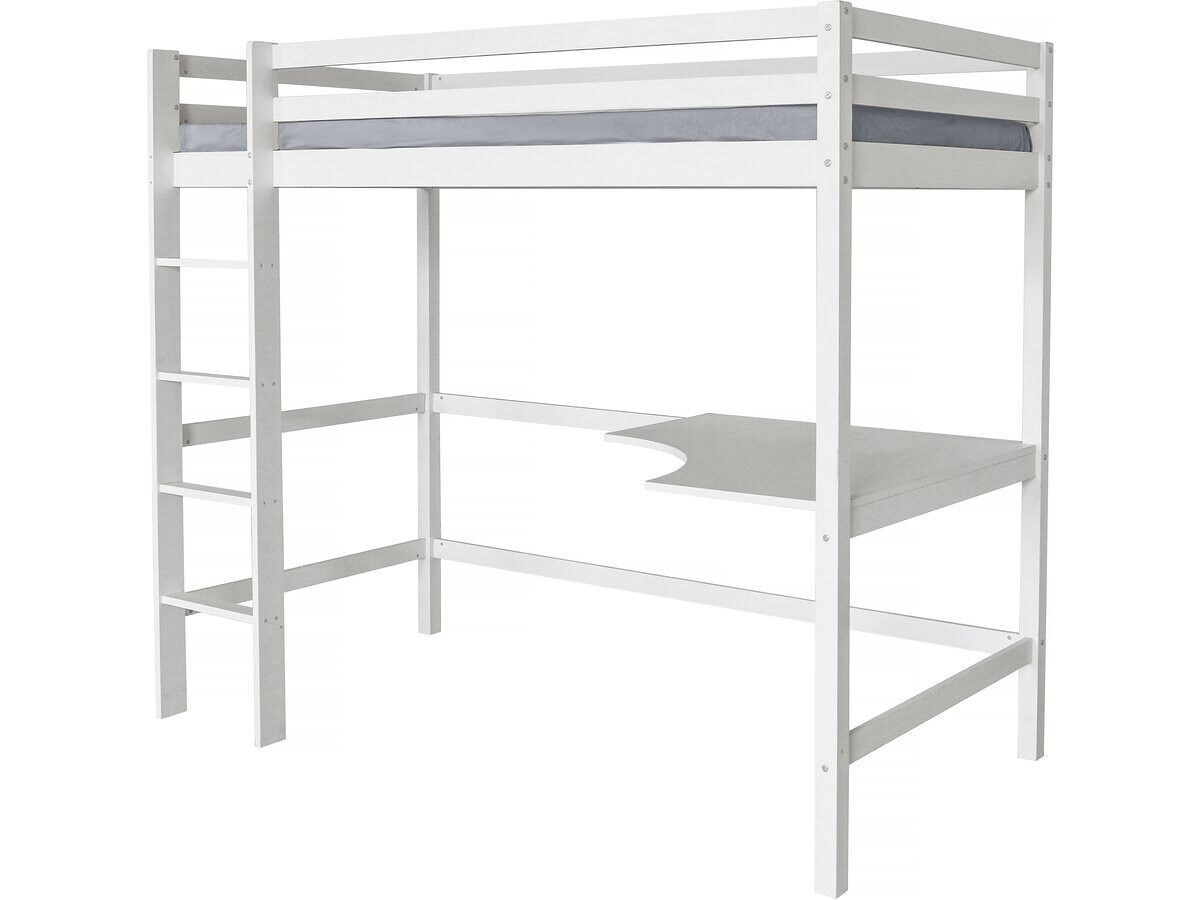 Cama infantil mezanino com secretária “angéla” 90 x 190 cm - blanc