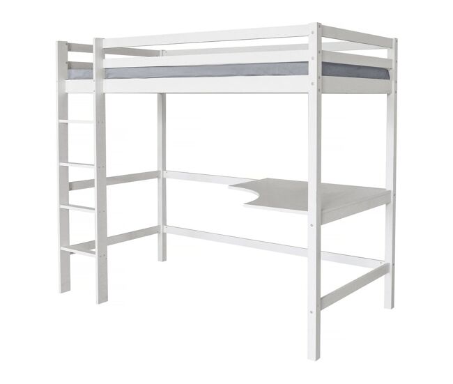 Cama infantil mezanino com secretária “angéla” 90 x 190 cm - blanc
