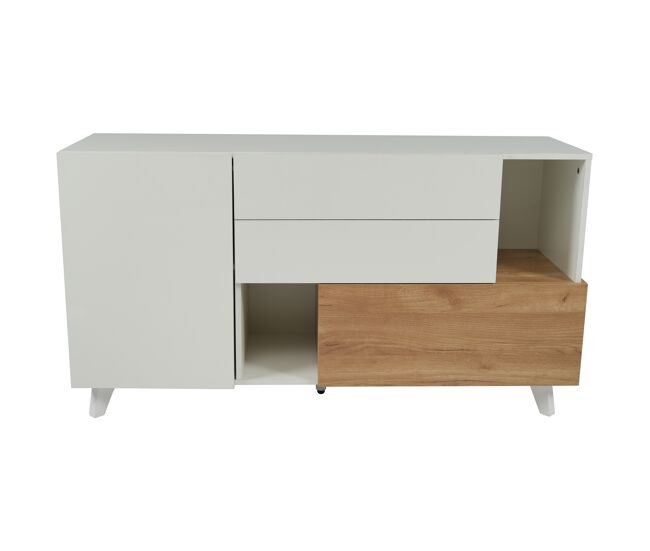 Aparador moderno 150 cm - aparador com arrumação - branco brilhante