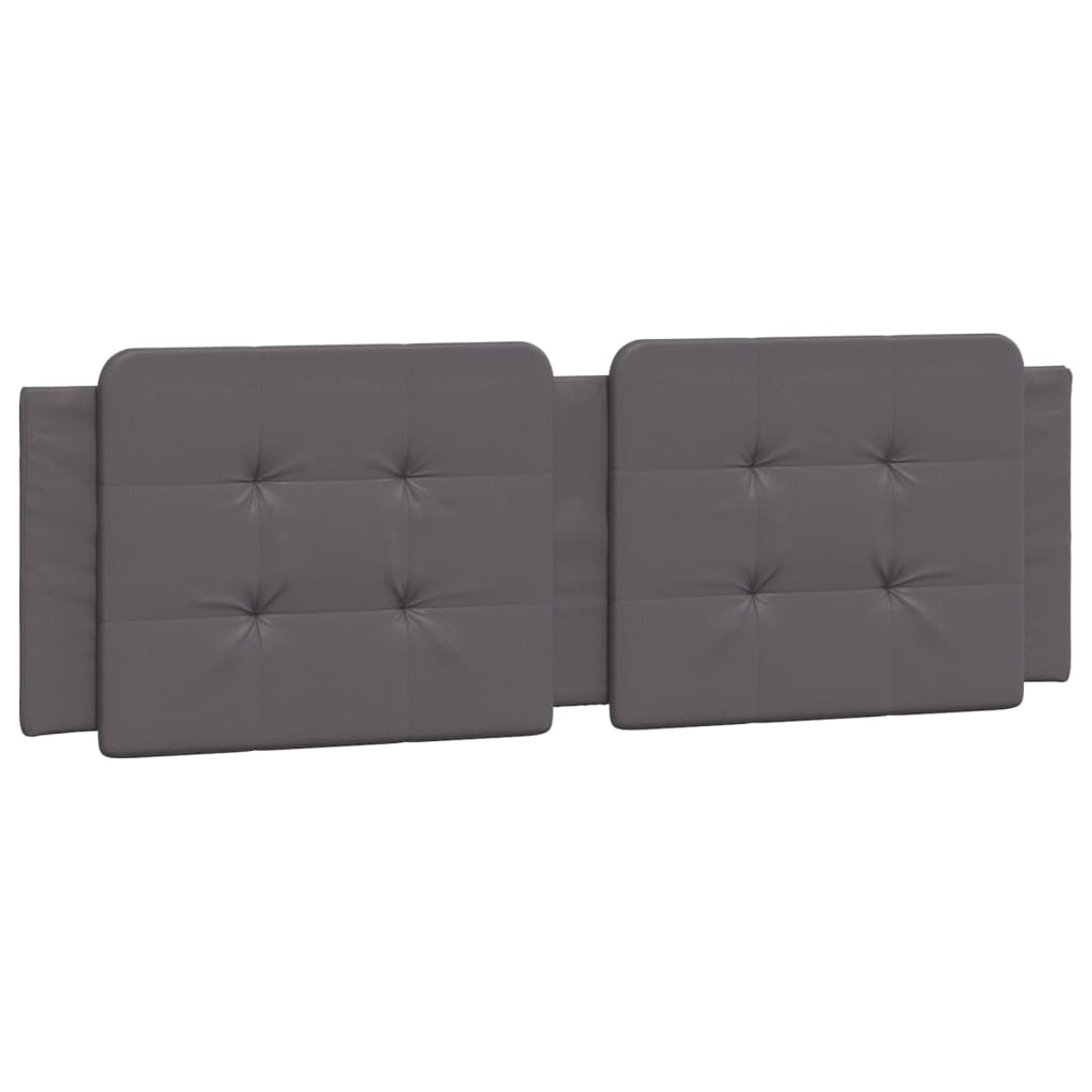 Almofadão de cabeceira - cabeceira de cama 160 cm couro artificial cinzento