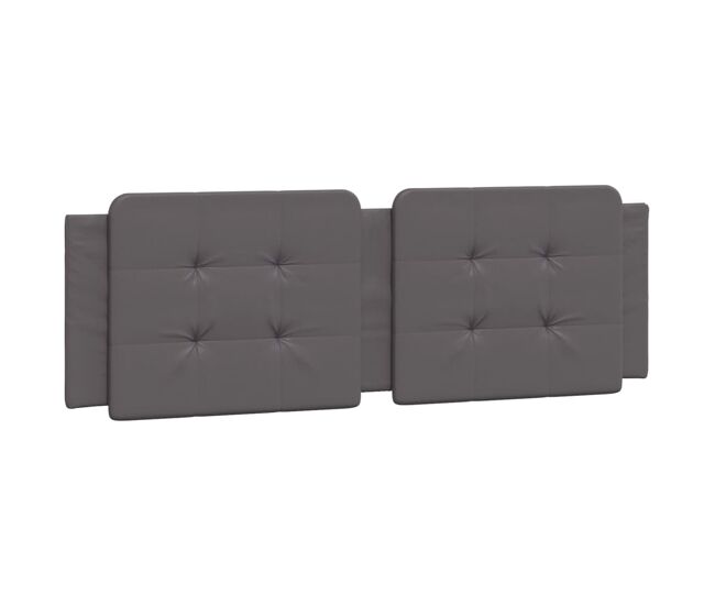 Almofadão de cabeceira - cabeceira de cama 160 cm couro artificial cinzento