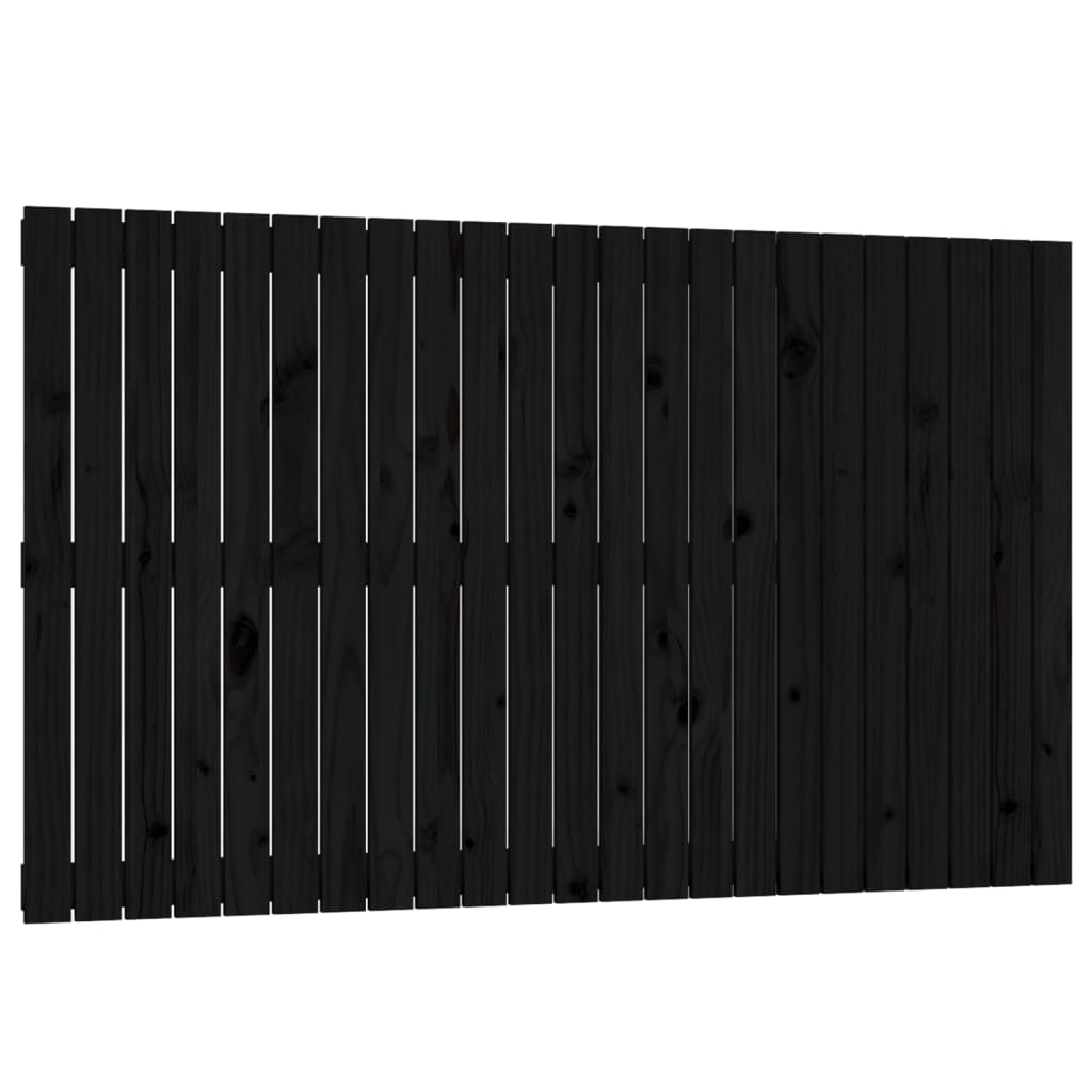 Cabeceira - cabeceira de cama de parede 147x3x90 cm madeira de pinho maciça preto