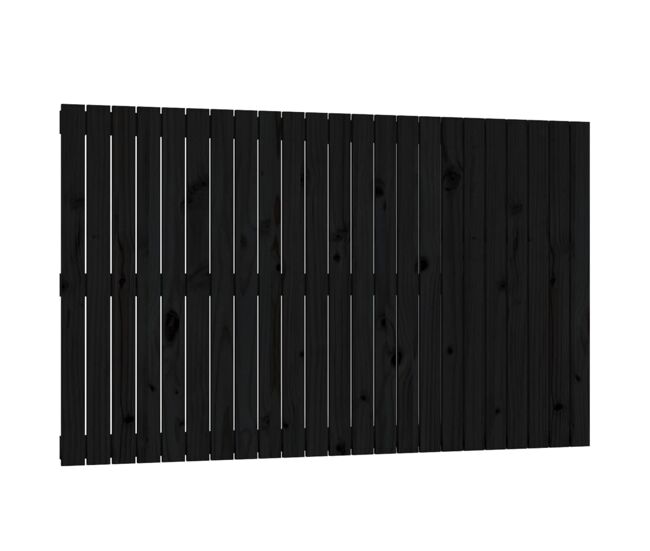 Cabeceira - cabeceira de cama de parede 147x3x90 cm madeira de pinho maciça preto