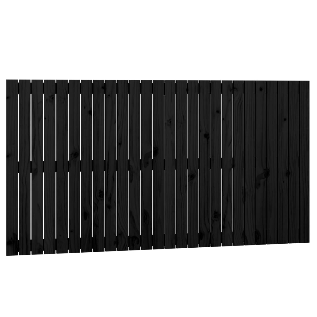 Cabeceira - cabeceira de cama de parede 166x3x90 cm madeira de pinho maciça preto