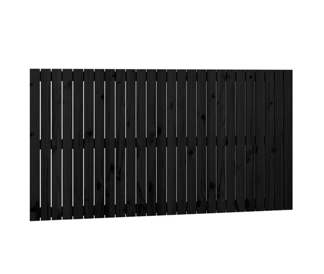 Cabeceira - cabeceira de cama de parede 166x3x90 cm madeira de pinho maciça preto