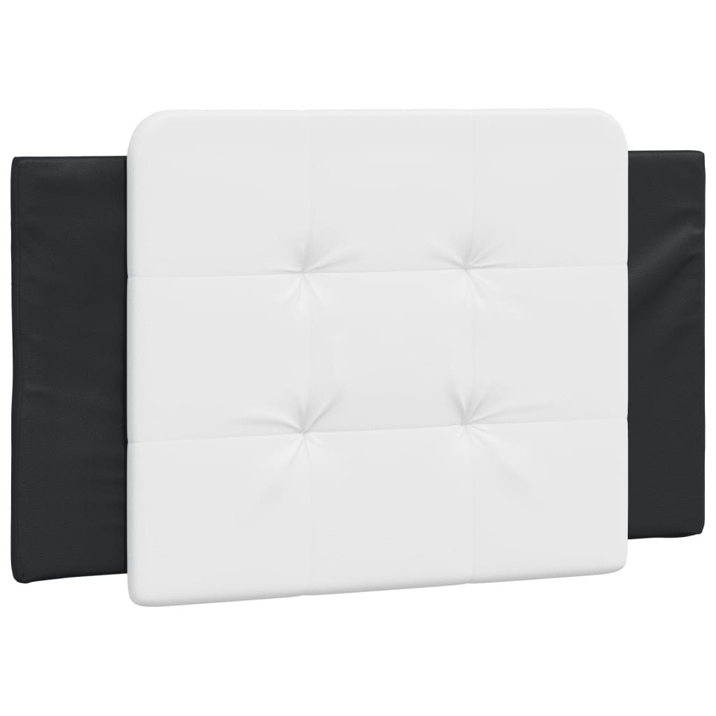 Almofadão de cabeceira - cabeceira de cama 90 cm couro artificial preto e branco